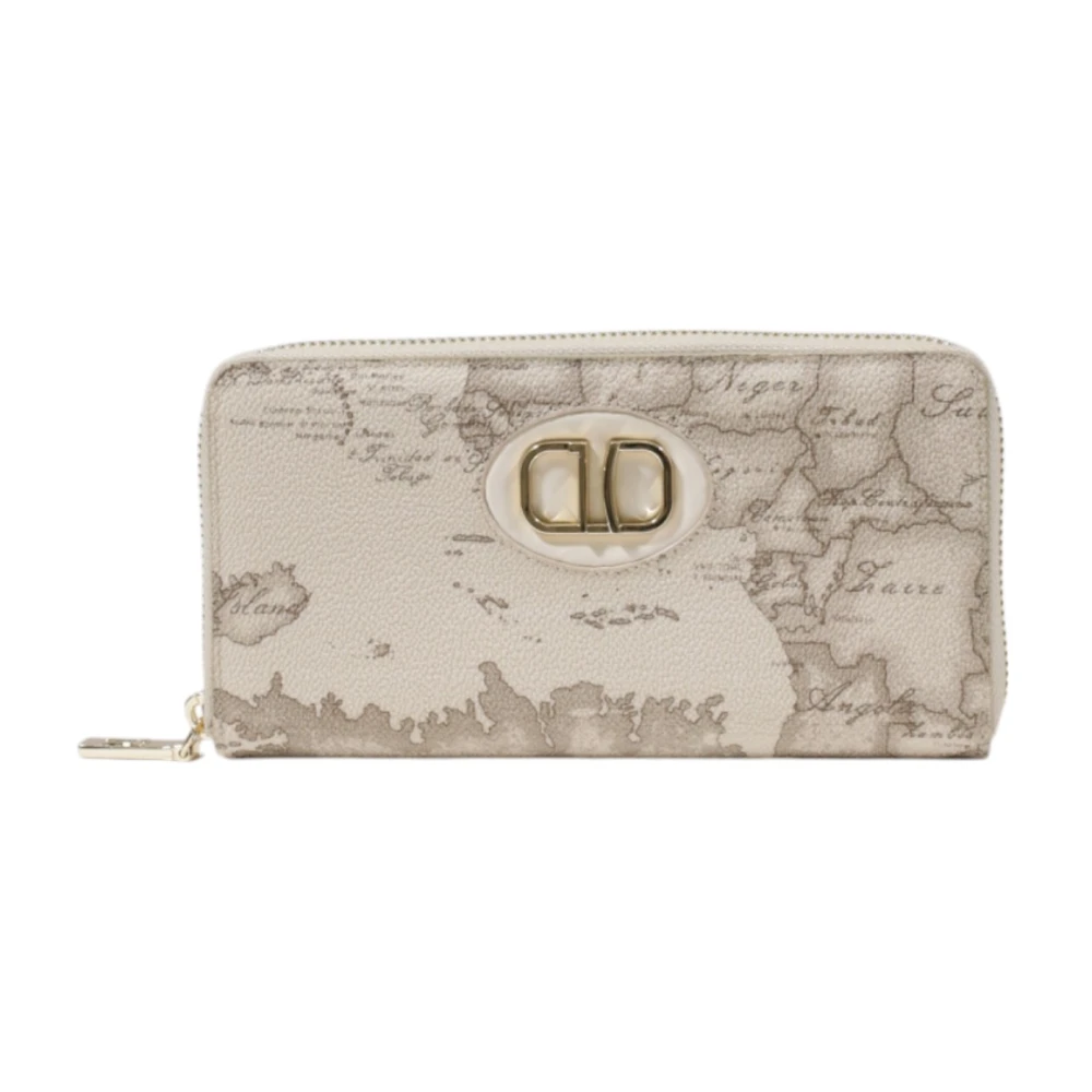 Alviero Martini 1a Classe Stijlvolle Zip-Around Leren Portemonnee Beige Dames