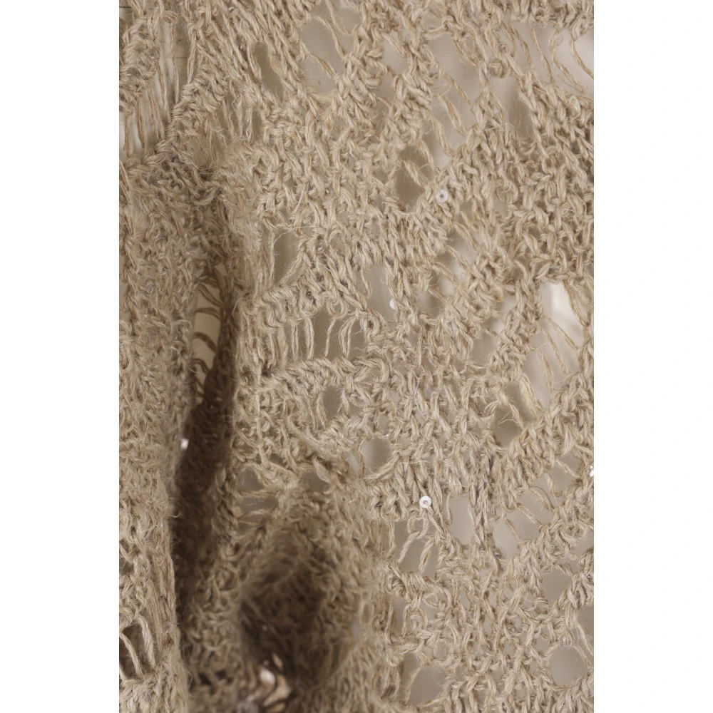 BRUNELLO CUCINELLI Beige Paillet Cardigan Sweater Beige Dames