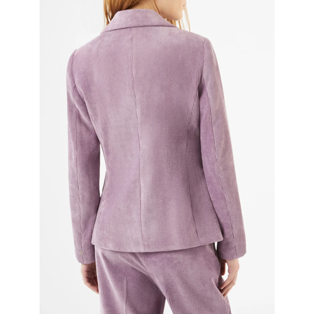 Pennyblack Paarse Fluwelen Slim Fit Blazer Ella Purple Dames