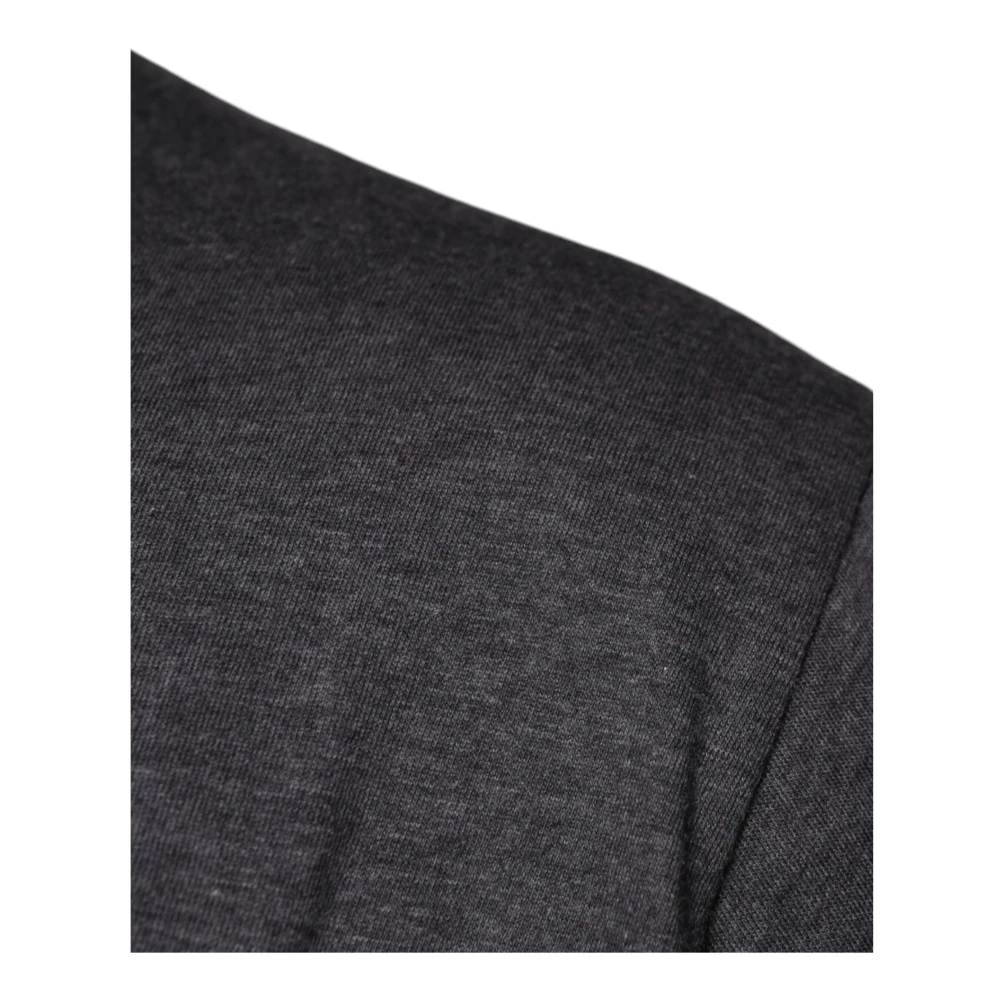 Dolce & Gabbana Grijze Katoenen Logo Patch Crew Neck T-shirt Gray Heren