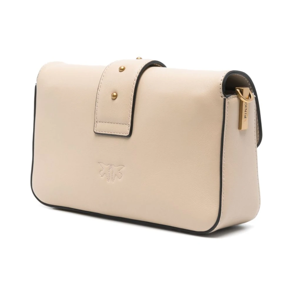 pinko Beige Leren Schoudertas Beige Dames