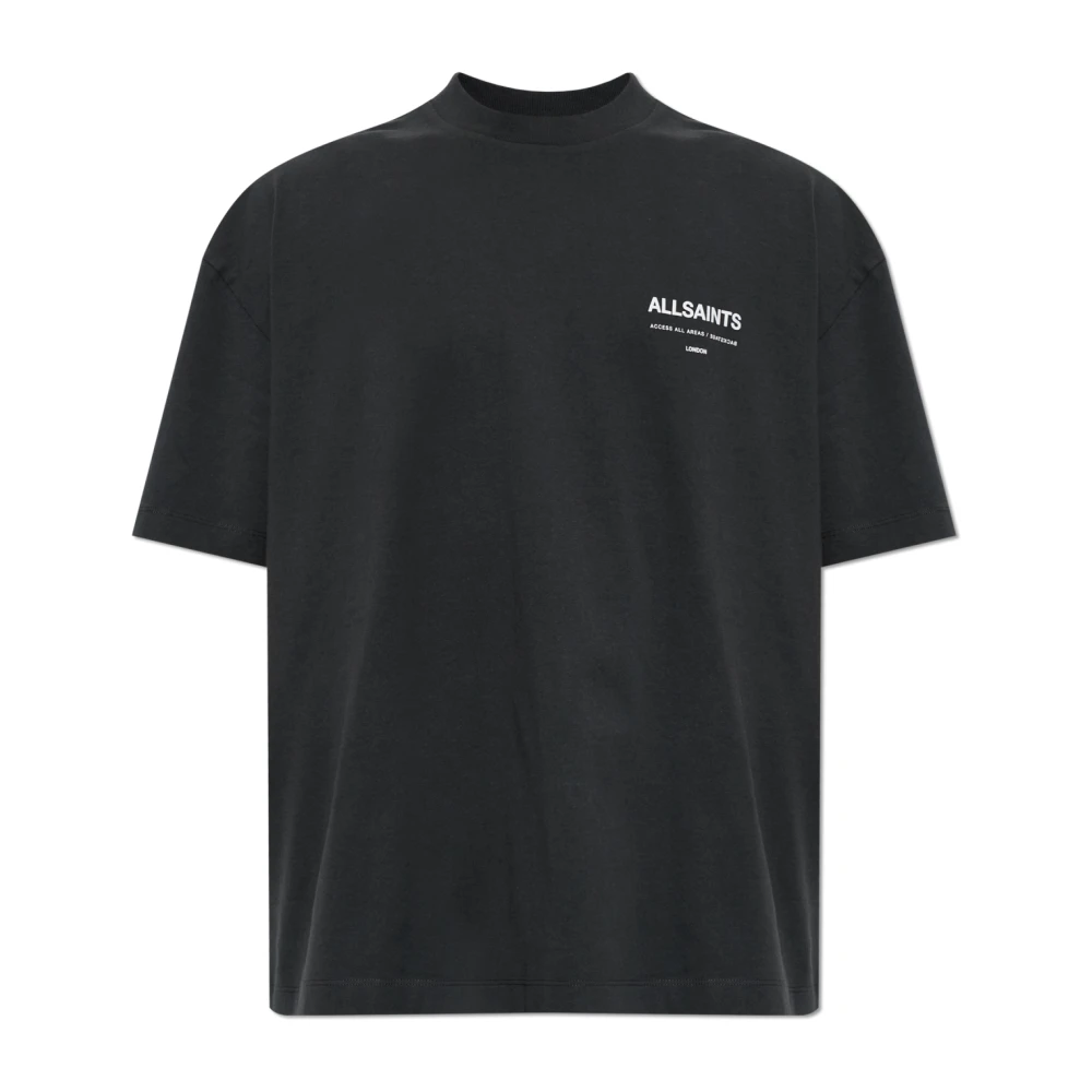 Allsaints Herren Schwarz Backstage Ss Crew Tee - Bild 6