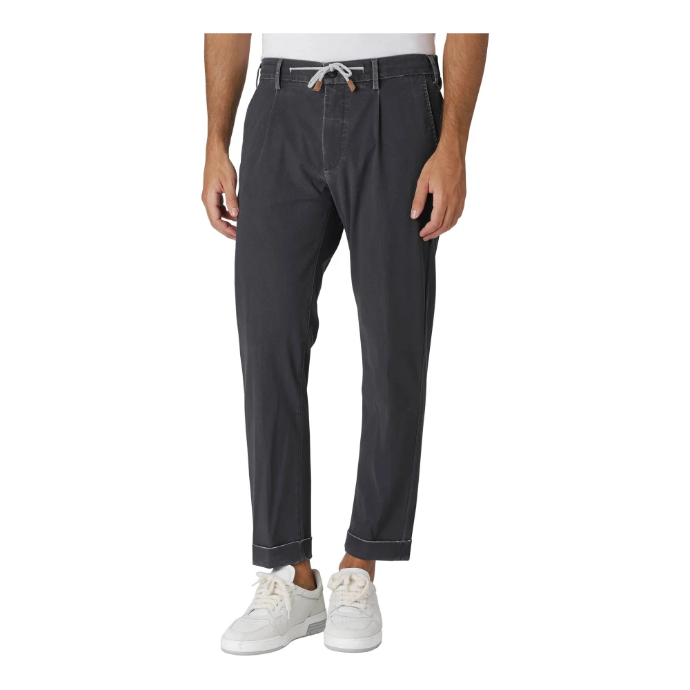 Eleventy Stretch Jogger Broek met Koord Blue Heren