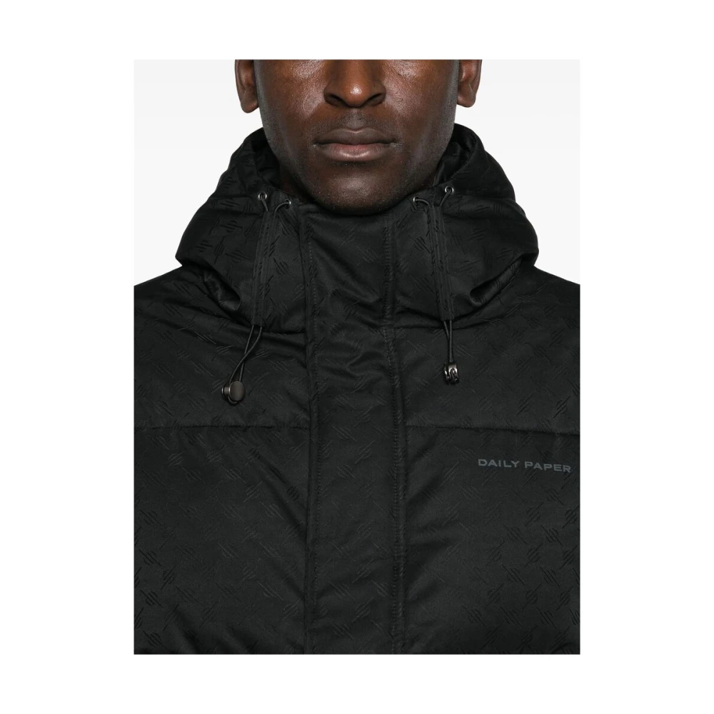 Daily Paper Monogram Gewatteerd Jack met Capuchon Black Heren