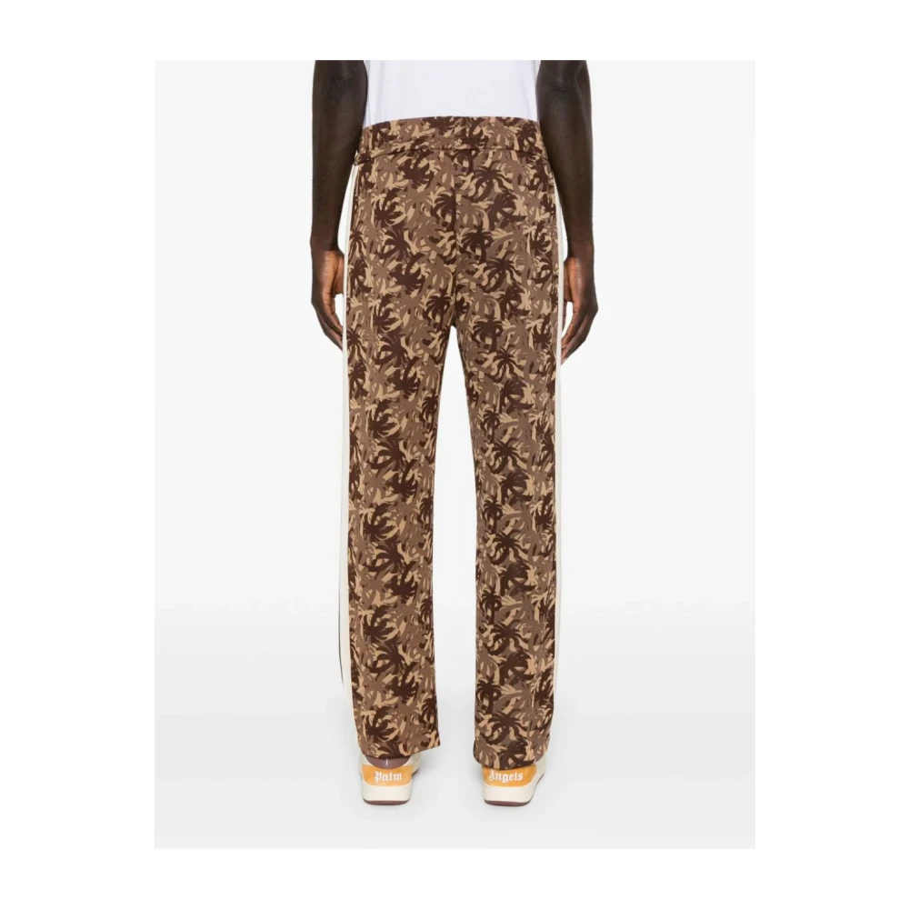 Palm Angels Camouflage Broek met Palm Trees Patroon Brown Heren