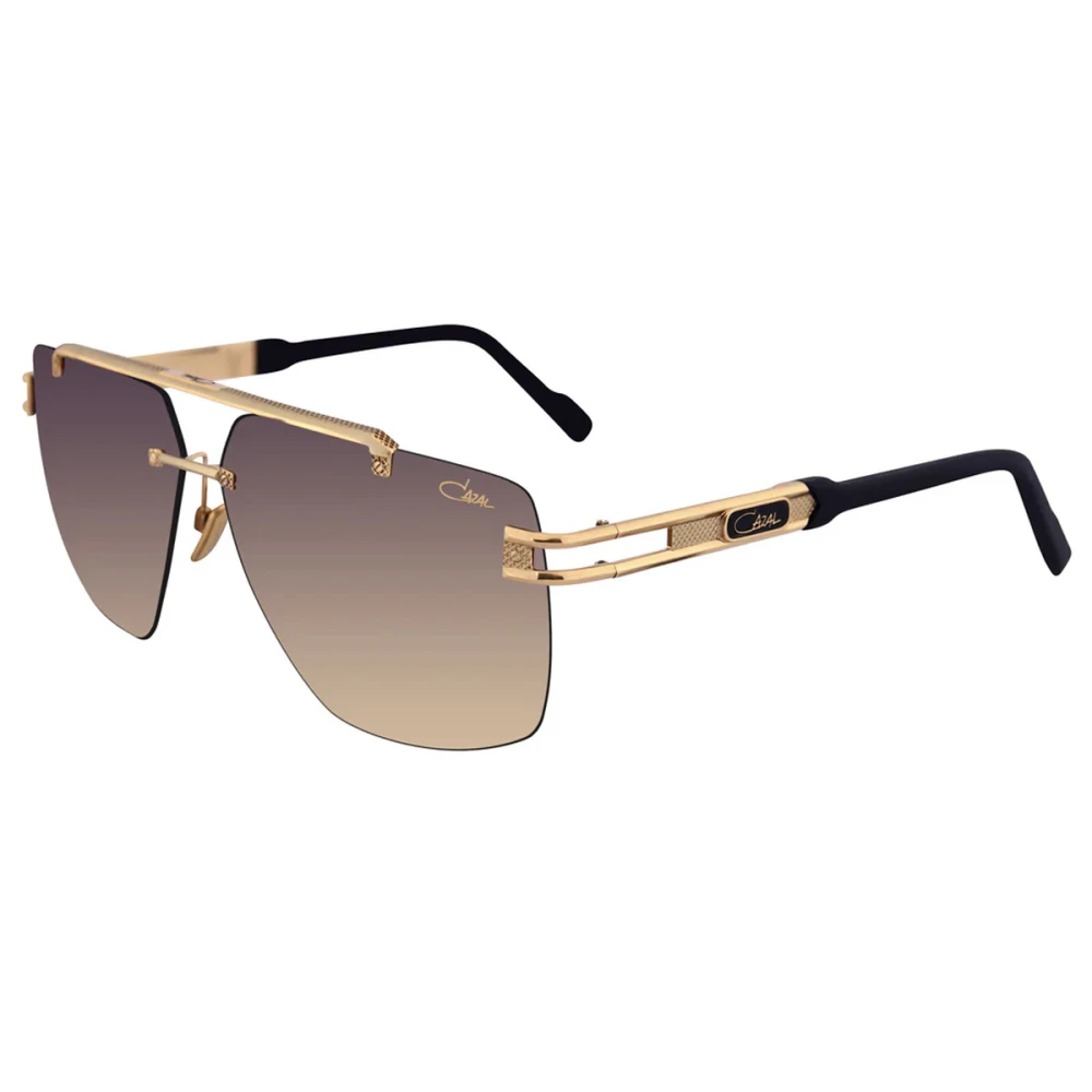 Cazal Yellow Sunglasses, Unisex, 62 Mm, Gold Metal Sunglasses Brown Gradient Lenses
