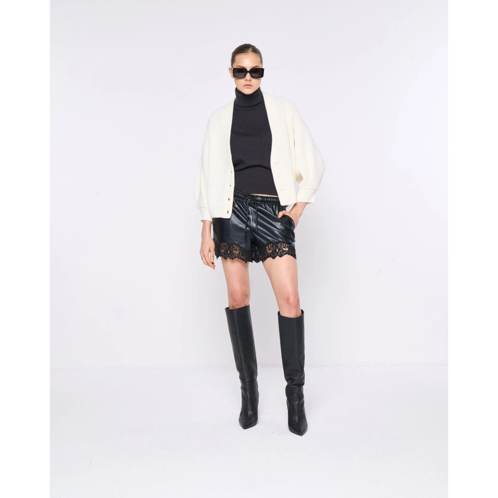 Silvian Heach V-hals Knoop-Up Cardigan met Wijde Mouwen White Dames