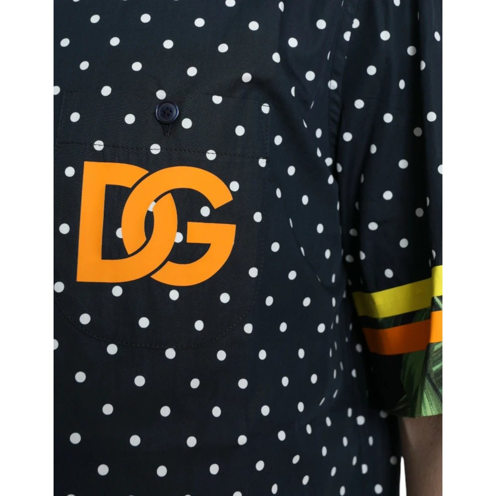 Dolce & Gabbana Zwarte polka dot casual overhemd Multicolor Heren