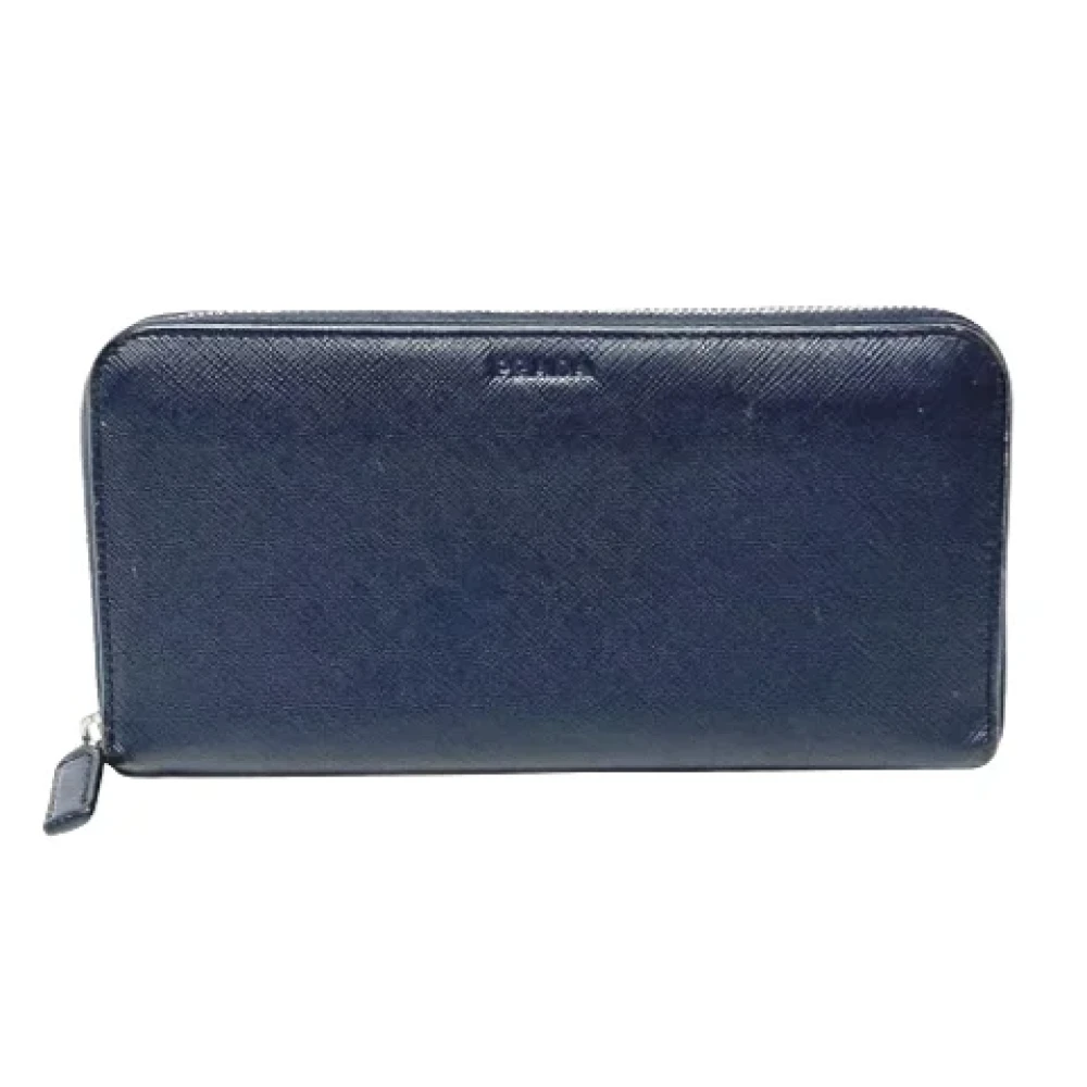 Prada Vintage Pre-owned Leather wallets Blue Dames