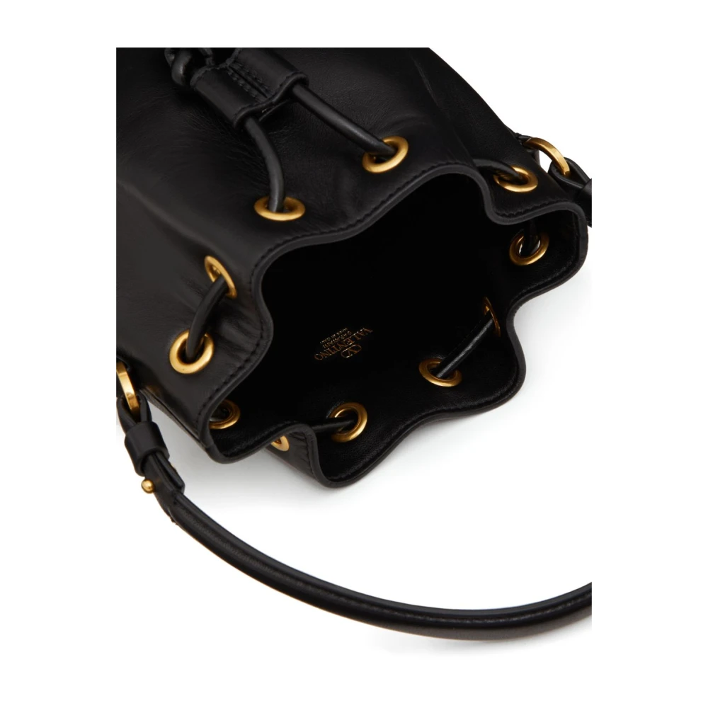 Valentino Garavani Zwarte VLogo Signature Trekkoord Tas Black Dames