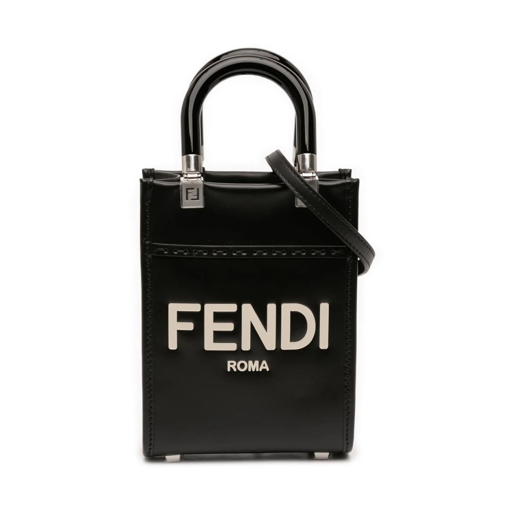 Fendi Vintage Women's Black Vintage Handbags, One Size, Pre-Owned Vertical Box Bag