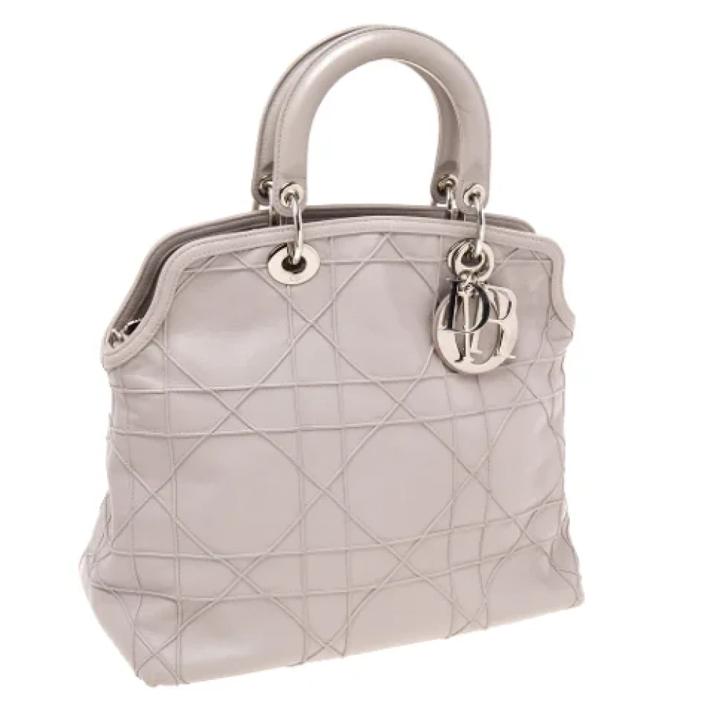 Dior Vintage Pre-owned Leather totes Purple Dames