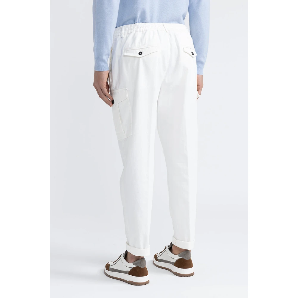 PESERICO Katoenen chino's met zakken White Heren