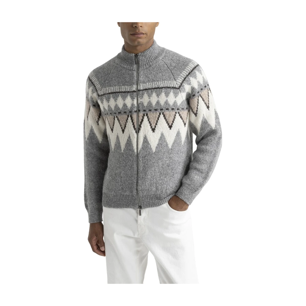 PESERICO Gebreide kleding van alpaca- en katoengaren Gray Heren