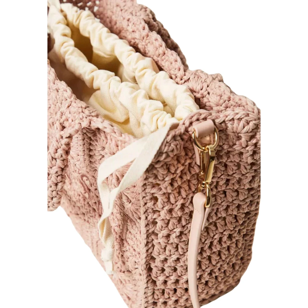 Twinset Roze Gehaakte Shopper Tas Pink Dames
