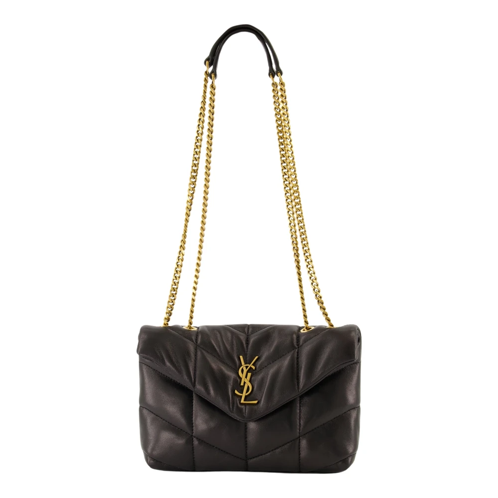 Saint Laurent Women's Black And Gold Puffer Toy Bag - Shoulder Bags - One Size - Bags