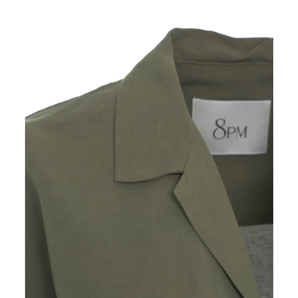 8pm Groene Linnen Blend Blouse Green Dames
