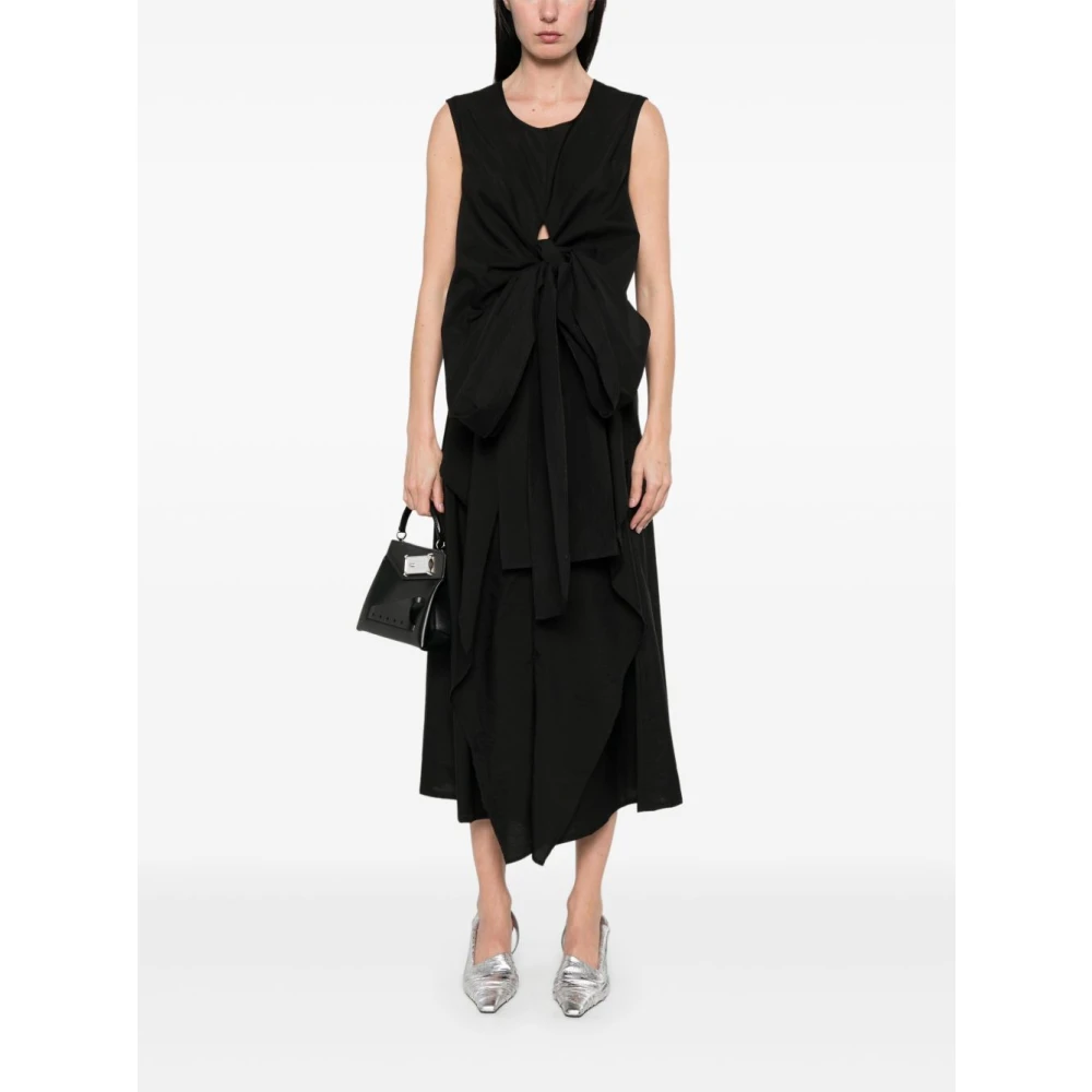 Fabiana Filippi Zwarte jurk met uitsnijdingen en gerimpelde details Black Dames