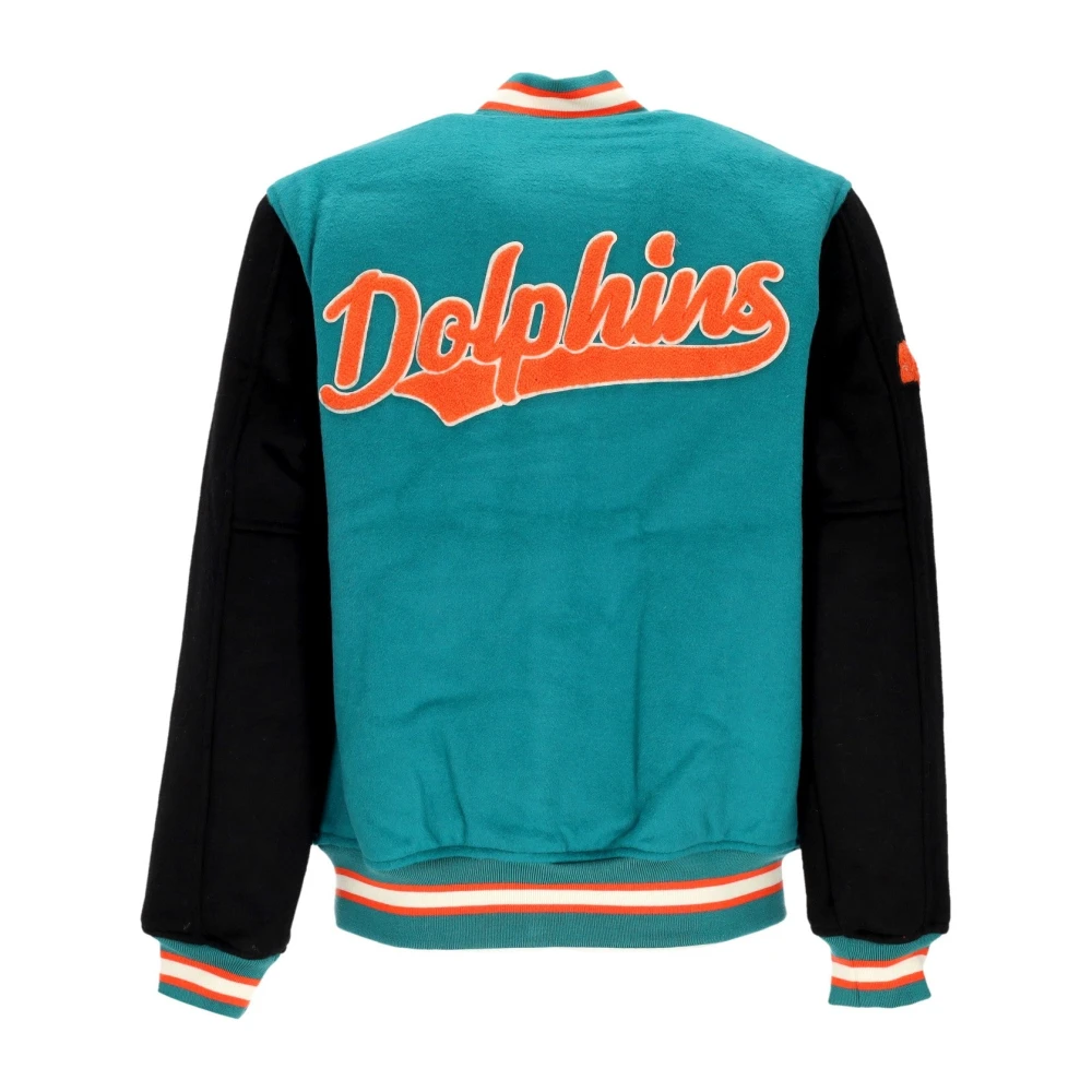Mitchell & Ness Miami Dolphins Legacy Varsity Jacket Teal Black Blue Heren