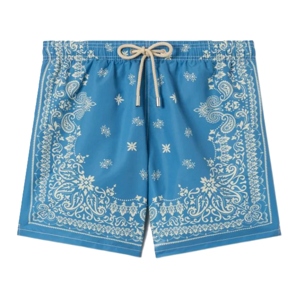 Mc2 Saint Barth Blue Beachwear, Male, 4XL, Gustavia Placed Print Classic Swim