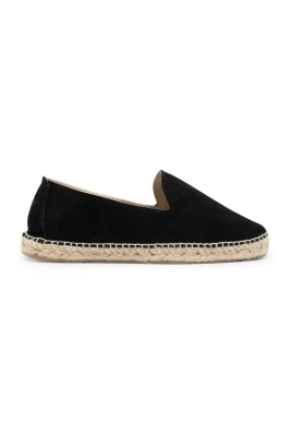 Svarta Mocka Espadrillos Slip-On Skor