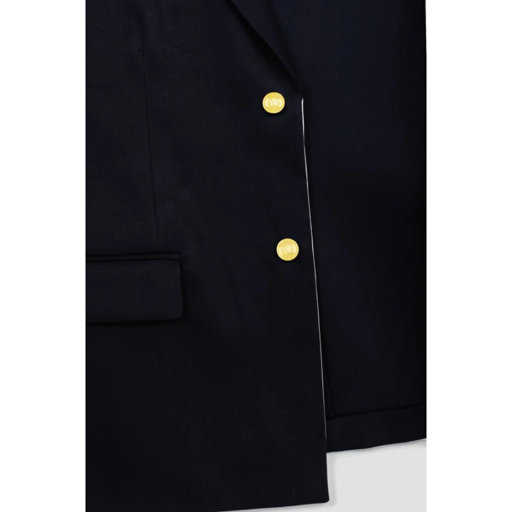 Valentino Klassieke donkerblauwe jas met twee gouden knopen Blue Heren