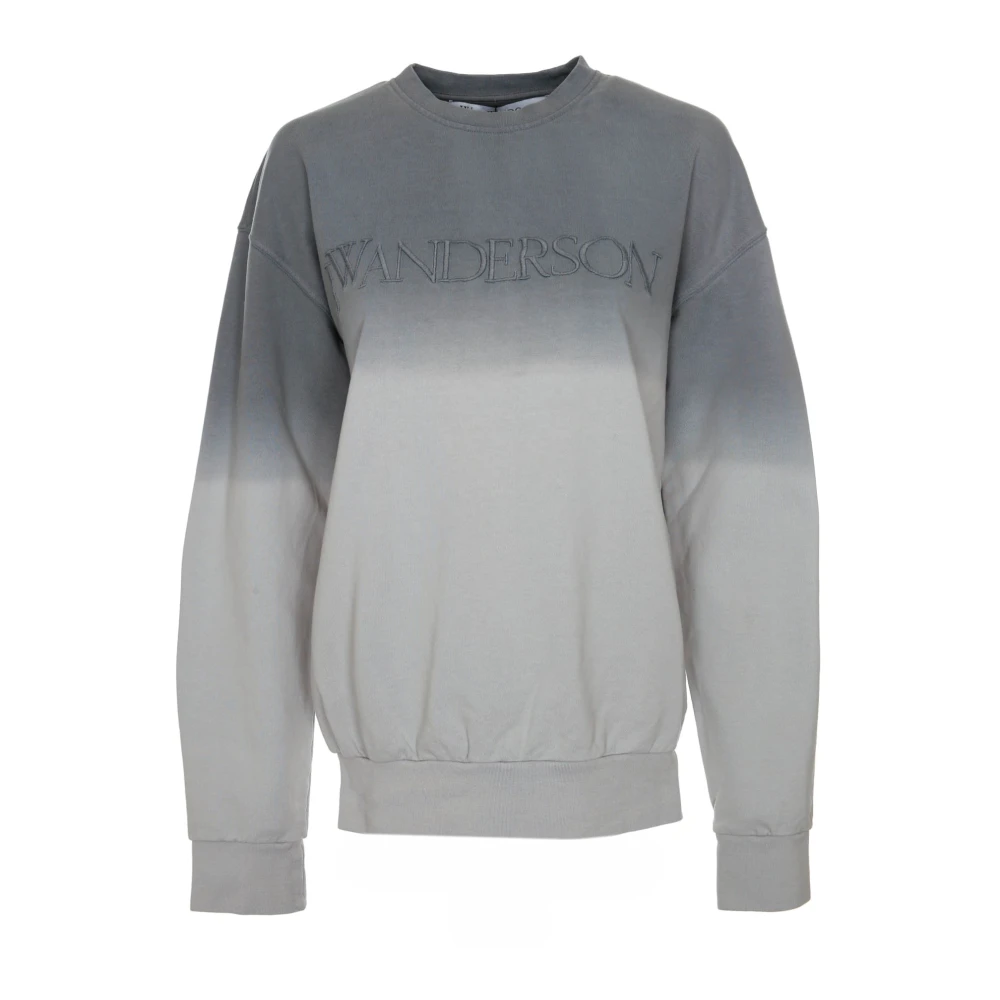 JW Anderson Gradient Logo Geborduurd Sweatshirt Blue Dames