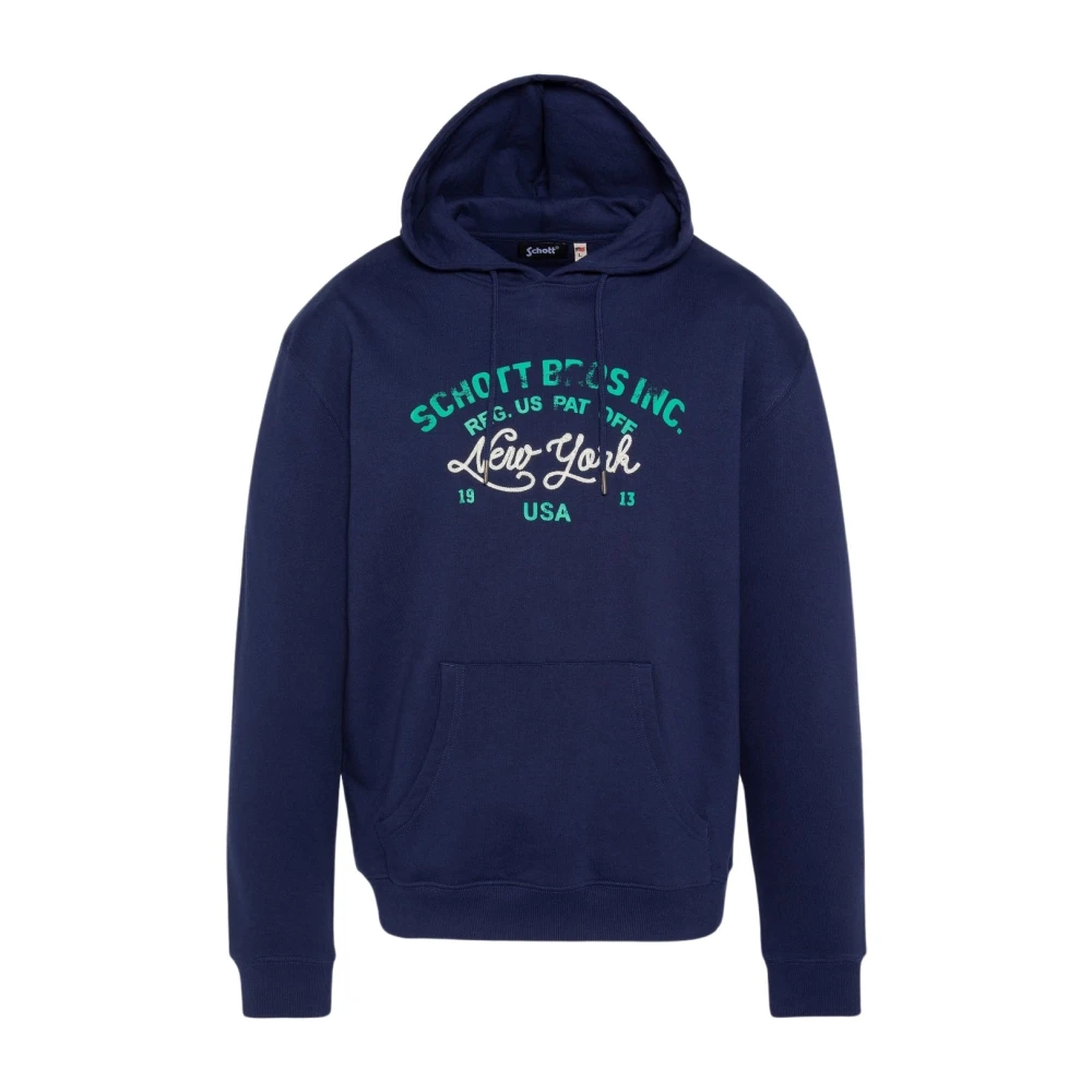 Schott NYC Spencer Hoodie Blue Heren