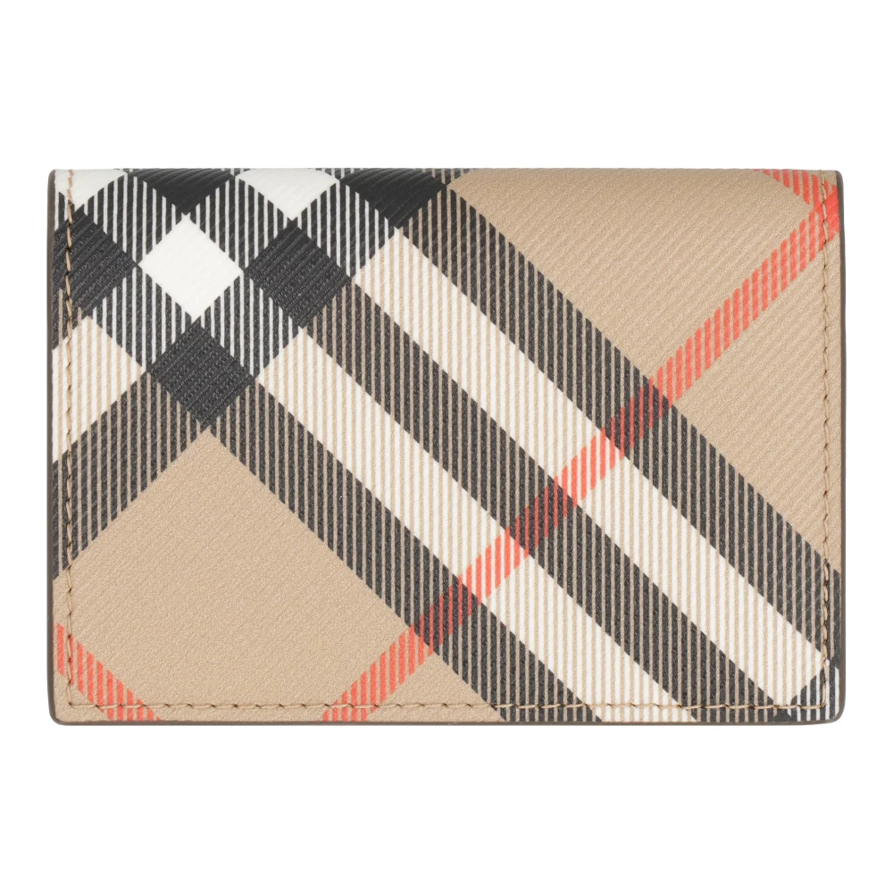 Burberry Canvas Kaarthouder met Voorflap Beige Heren