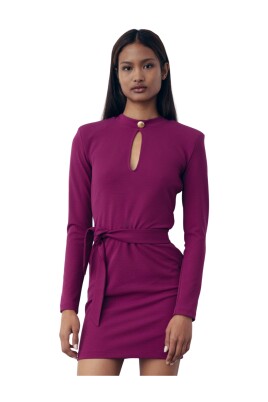 purple-short-dress-with-golden-button