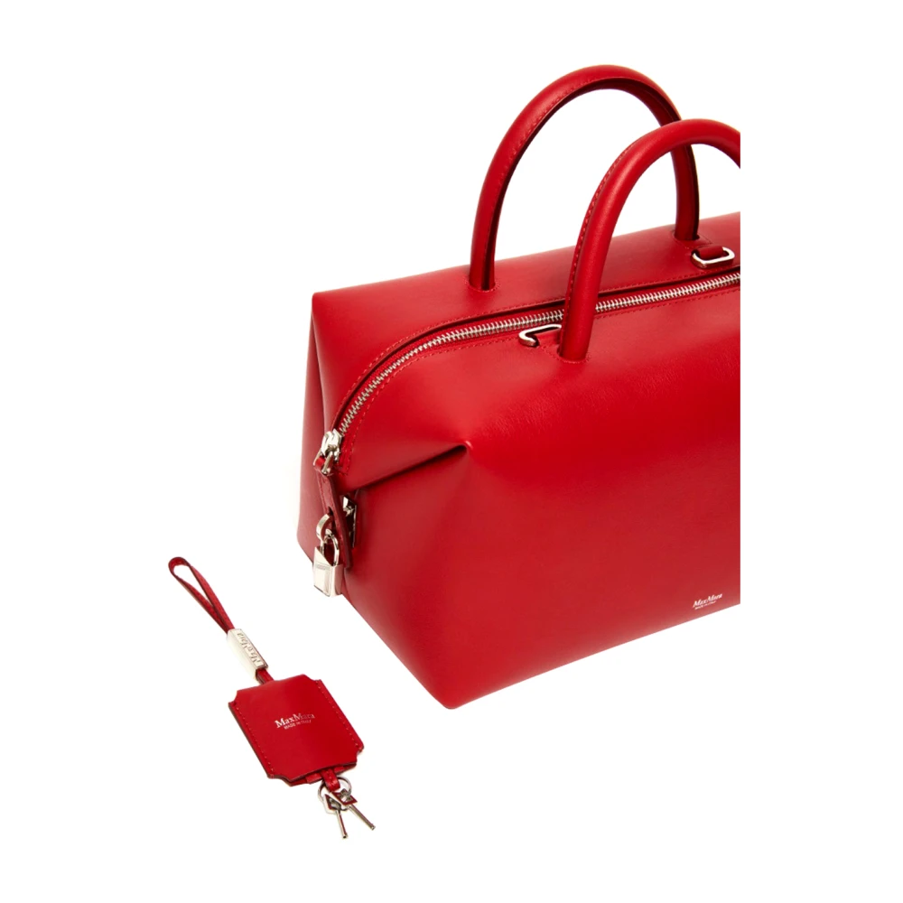Max Mara Rode Leren Handtas Red Dames