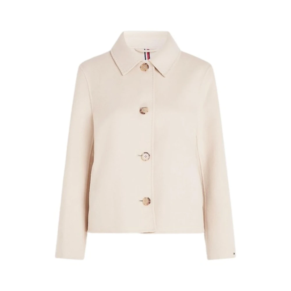 Tommy Hilfiger Korte wollen trenchcoat Beige Dames