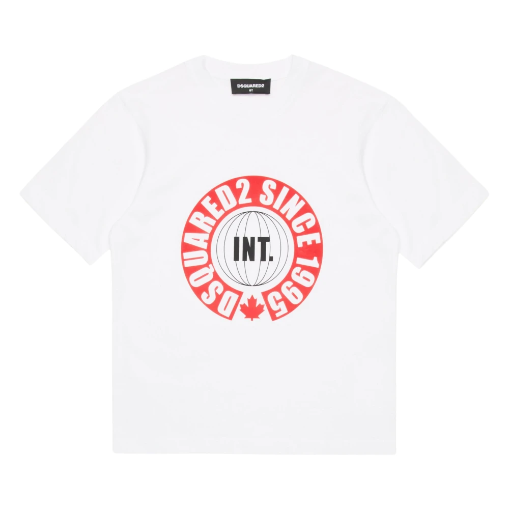 Dsquared2 Unisex Kids White Kids Slouch Fit Logo T-Shirt - Kids Short Sleeve T-Shirts - 4 Y - Kids