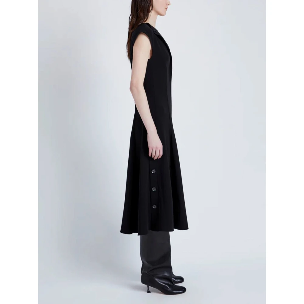 Proenza Schouler Matte Viscose Crepe Jurk Black Dames