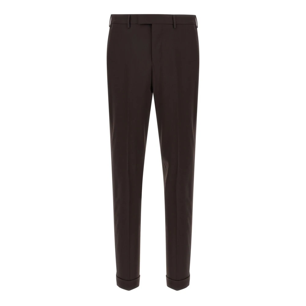 Pt Torino Men's Brown Master Trousers - Slim-Fit Trousers - L - Trousers