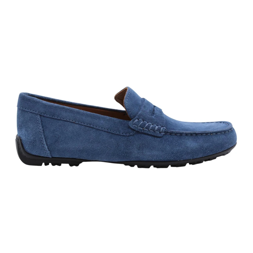 Geox Men's Blue Loafers,, Stylish Moccasin Shoes For Size 8 Uk