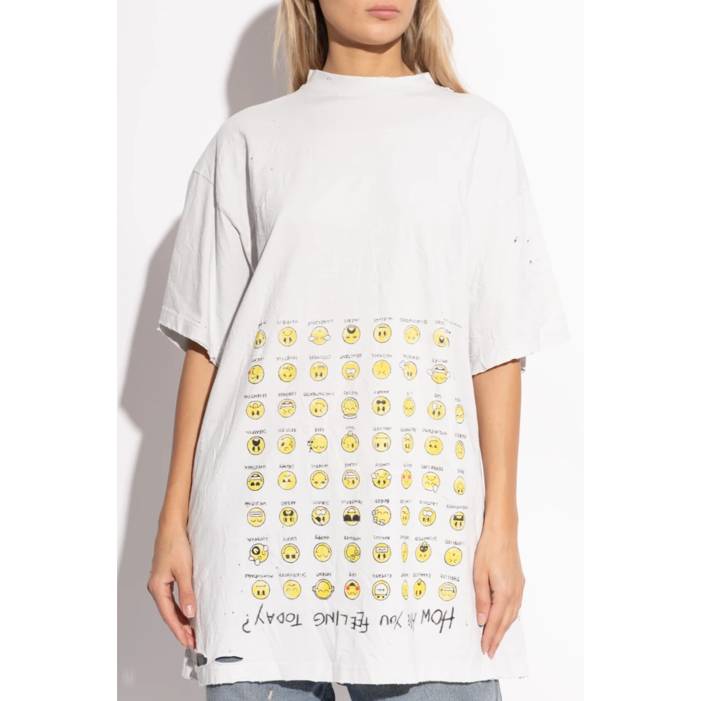 Balenciaga T-shirt met vintage-effect White Dames
