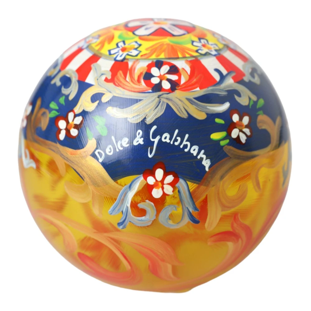 Dolce & Gabbana Goudkleurige Carretto Print Kerstornament Multicolor Unisex