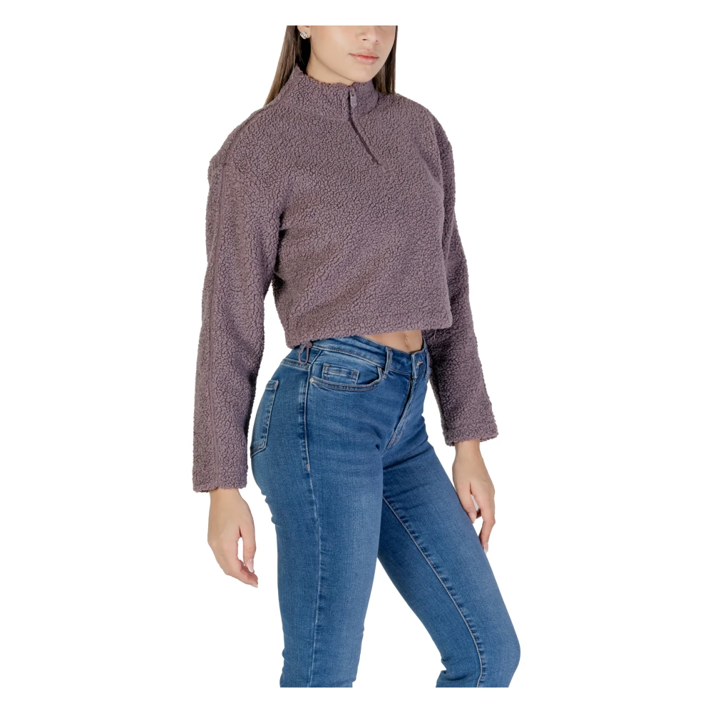 Calvin Klein Sherpa Half Zip Sweater Purple Dames