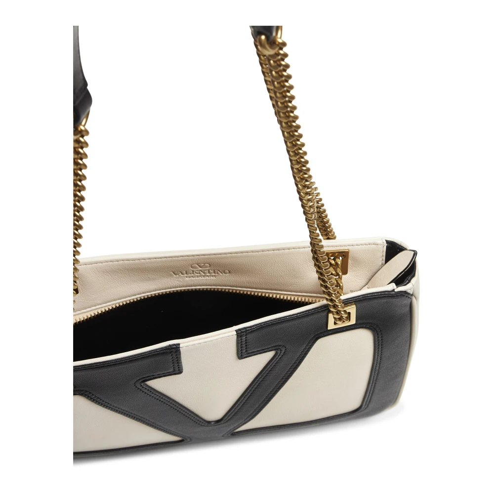 Valentino Garavani Maxi VLogo Signature Leren Schoudertas Beige Dames