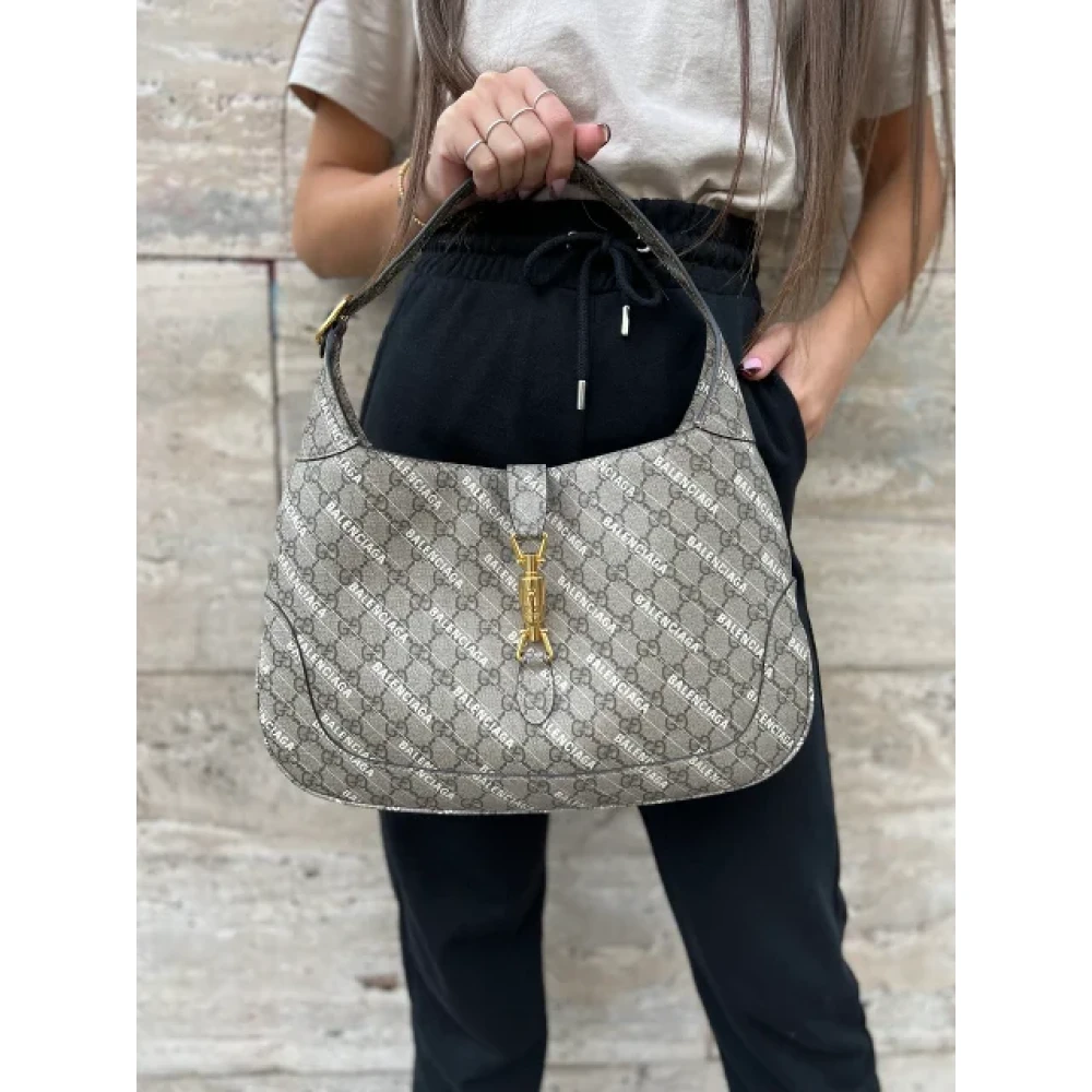 Gucci Vintage Limited Edition Gucci x Balenciaga Jackie 1961 Schoudertas Beige Dames