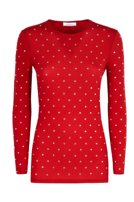 Rhinestone Långärmad Topp