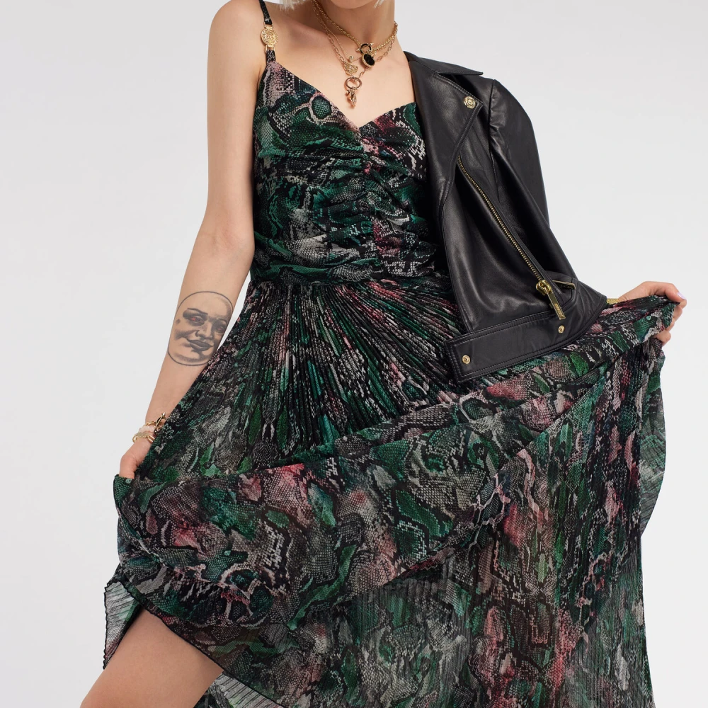 Roberto Cavalli Python Print Lange Jurk Multicolor Dames