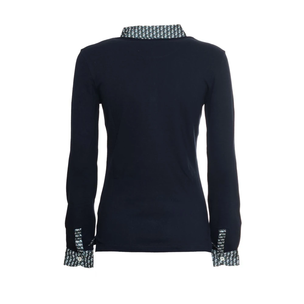 Harmont & Blaine Lange mouw poloshirt Navy Blue Dames