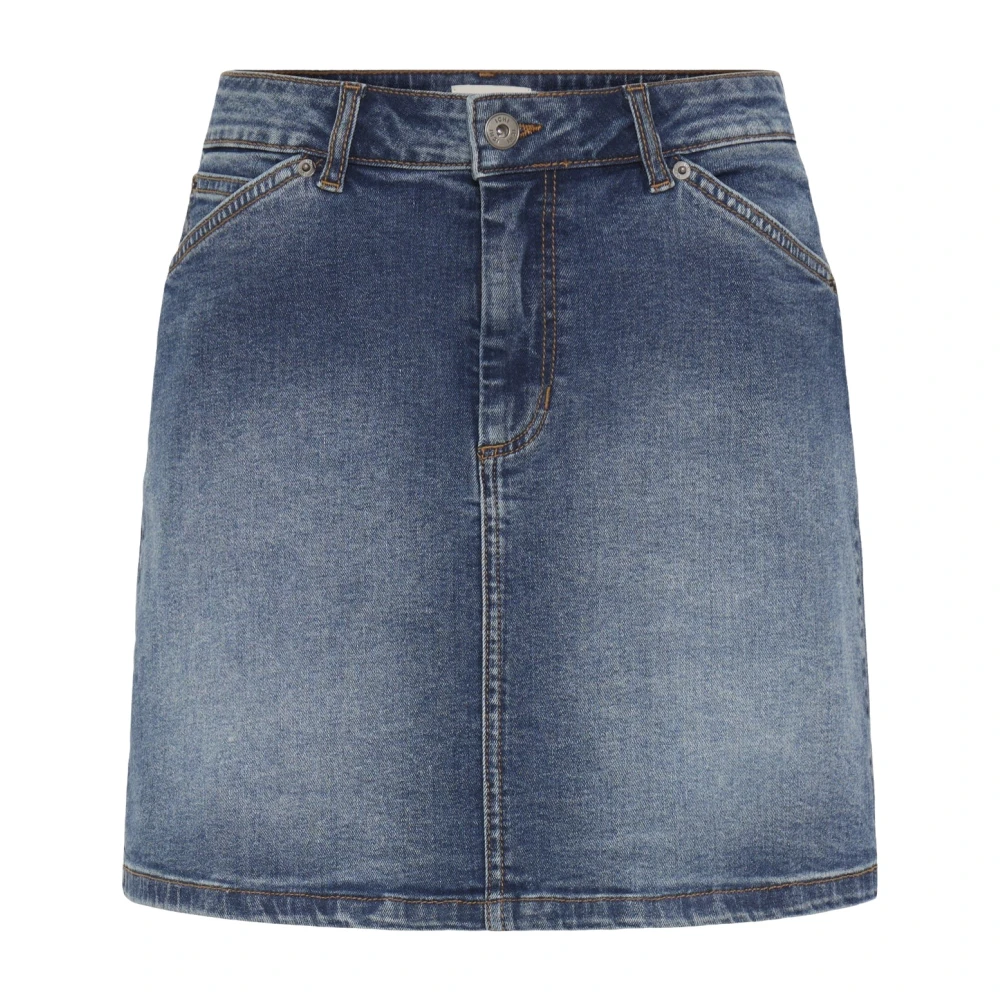 Ichi Blue Denim Skirts, Female, 2XL, Haveny Denim Skirt