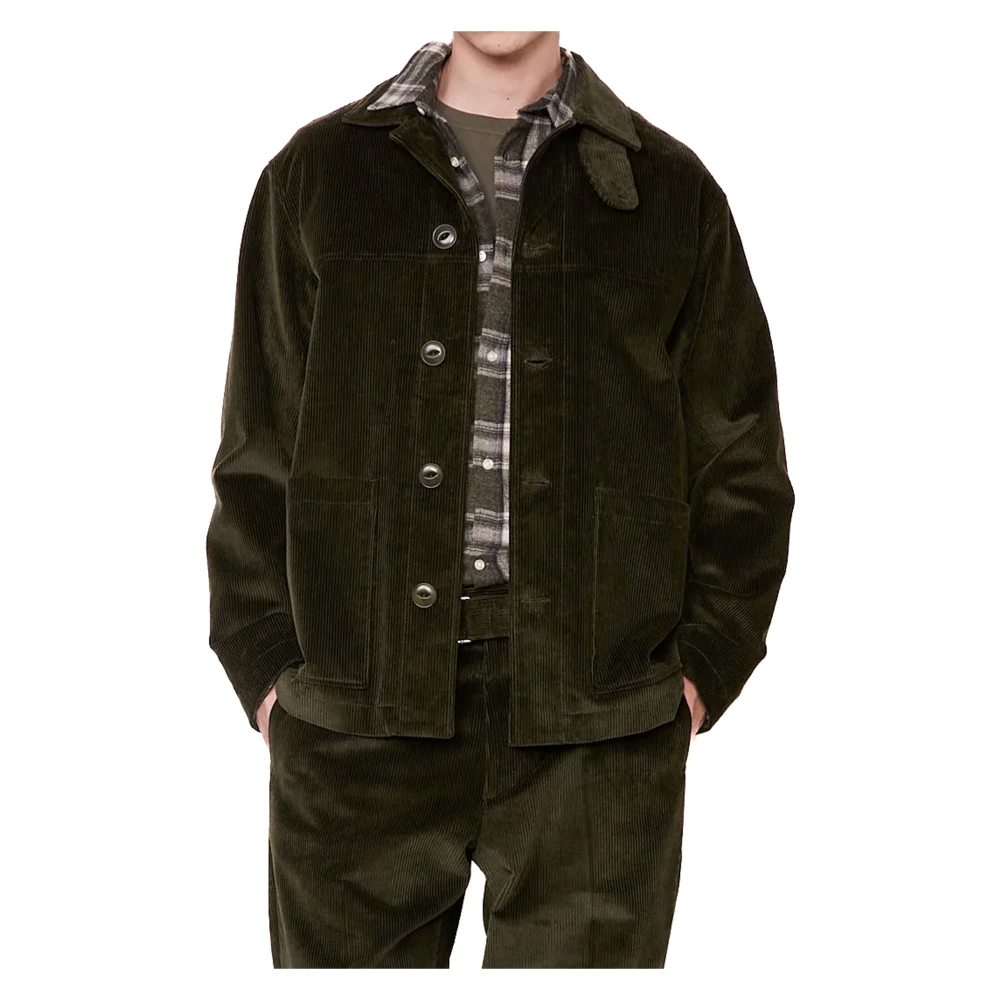 Officine Générale Groene Corduroy Werkjas Green Heren