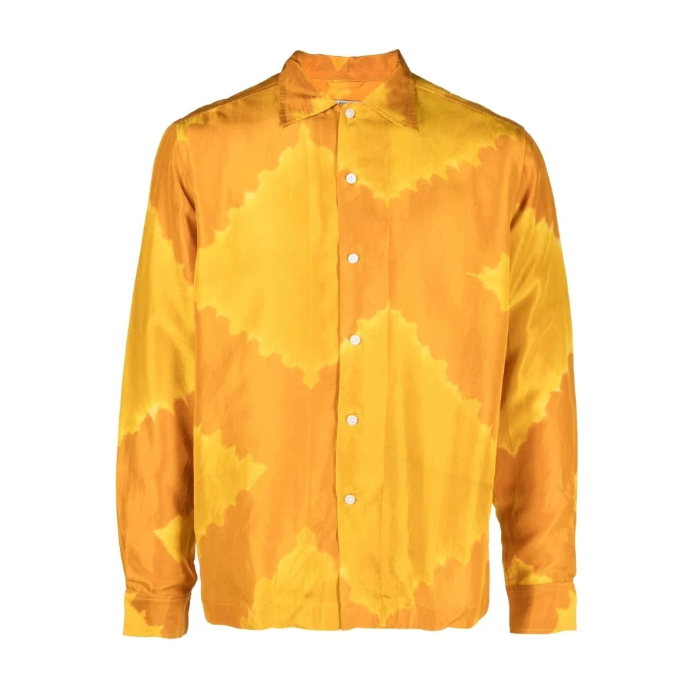 Bode Oranje Lehariya Dye Lange Mouw Shirt Orange Heren