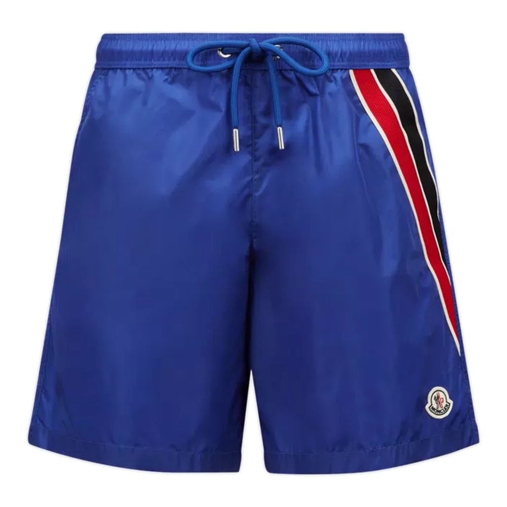 Moncler Blauwe Zee Zwemkleding Tricolor Mesh Zakken Blue Heren