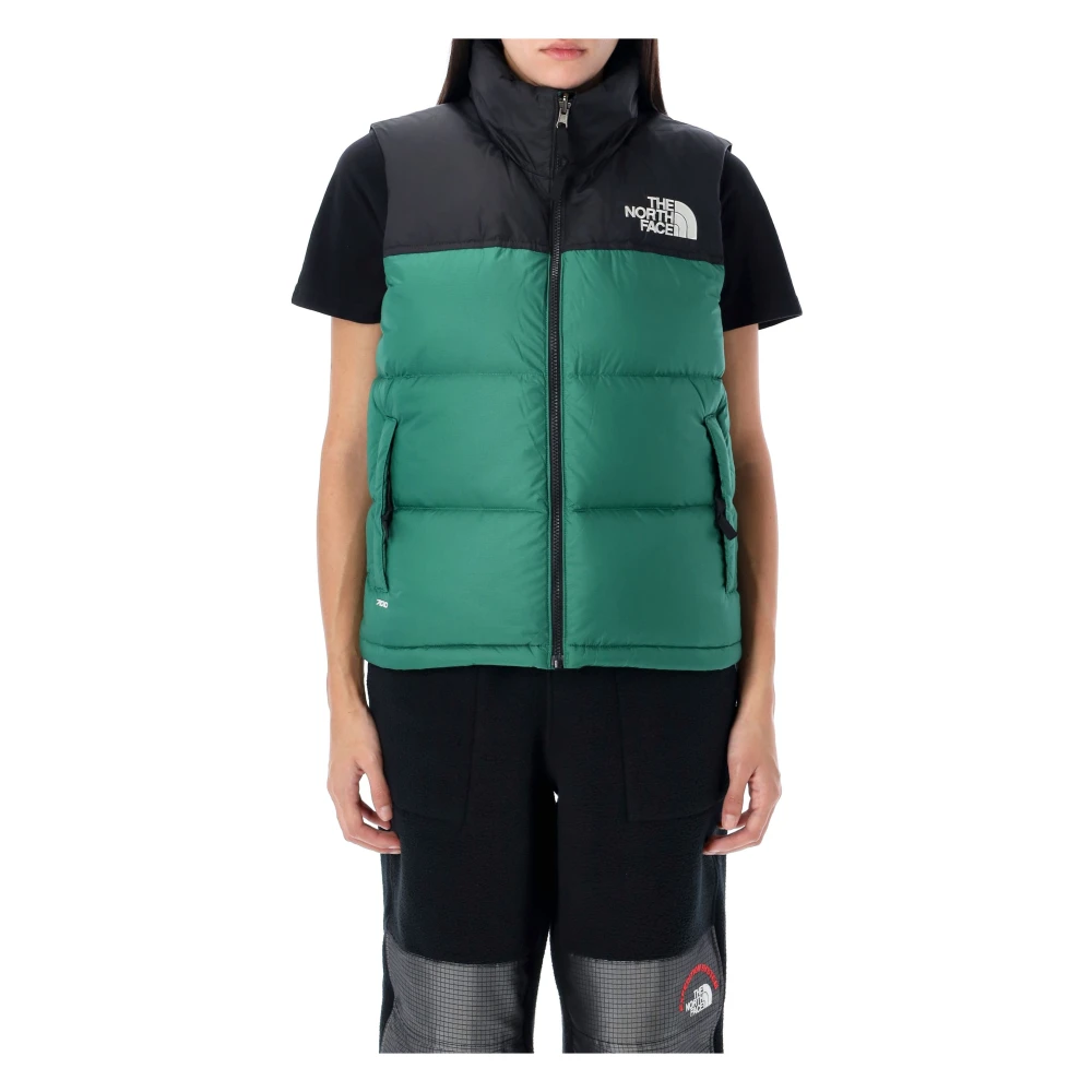 The North Face Retro Nuptse Vest Met Rits Green Dames