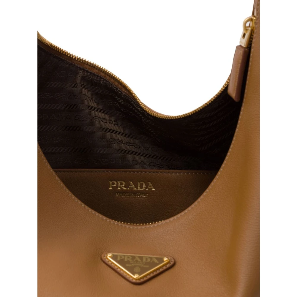 Prada Arqué Schoudertas Bruin Brown Dames